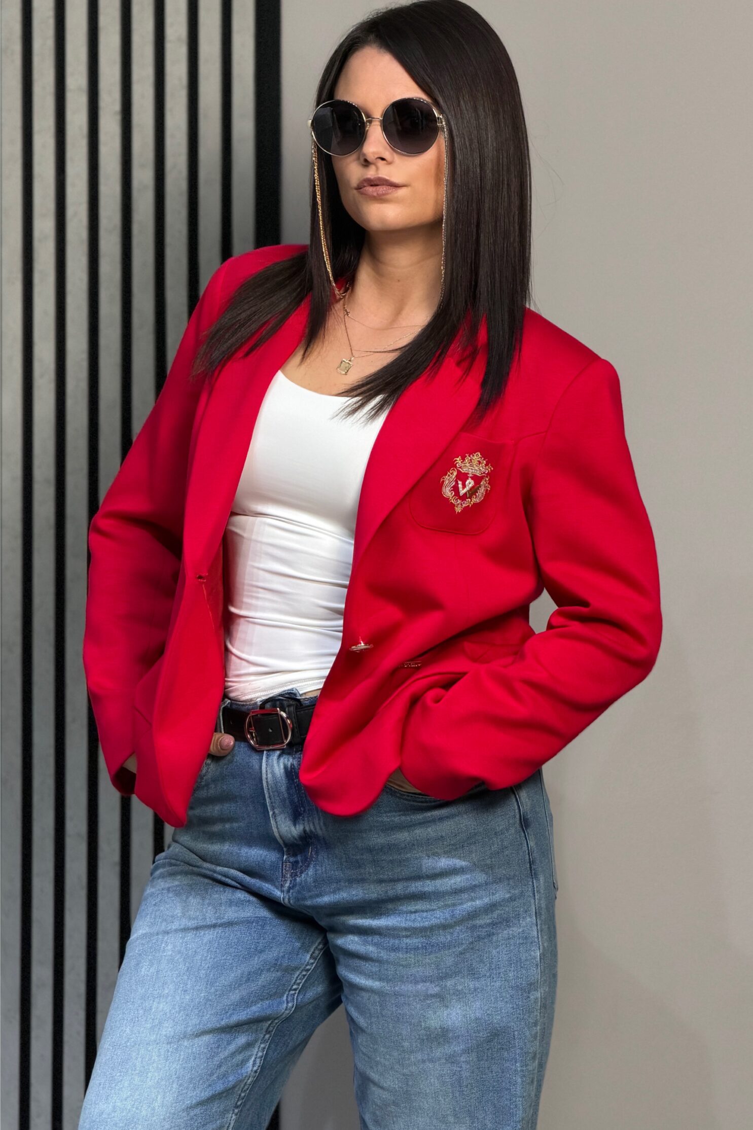 Червено сако SASIN Queen